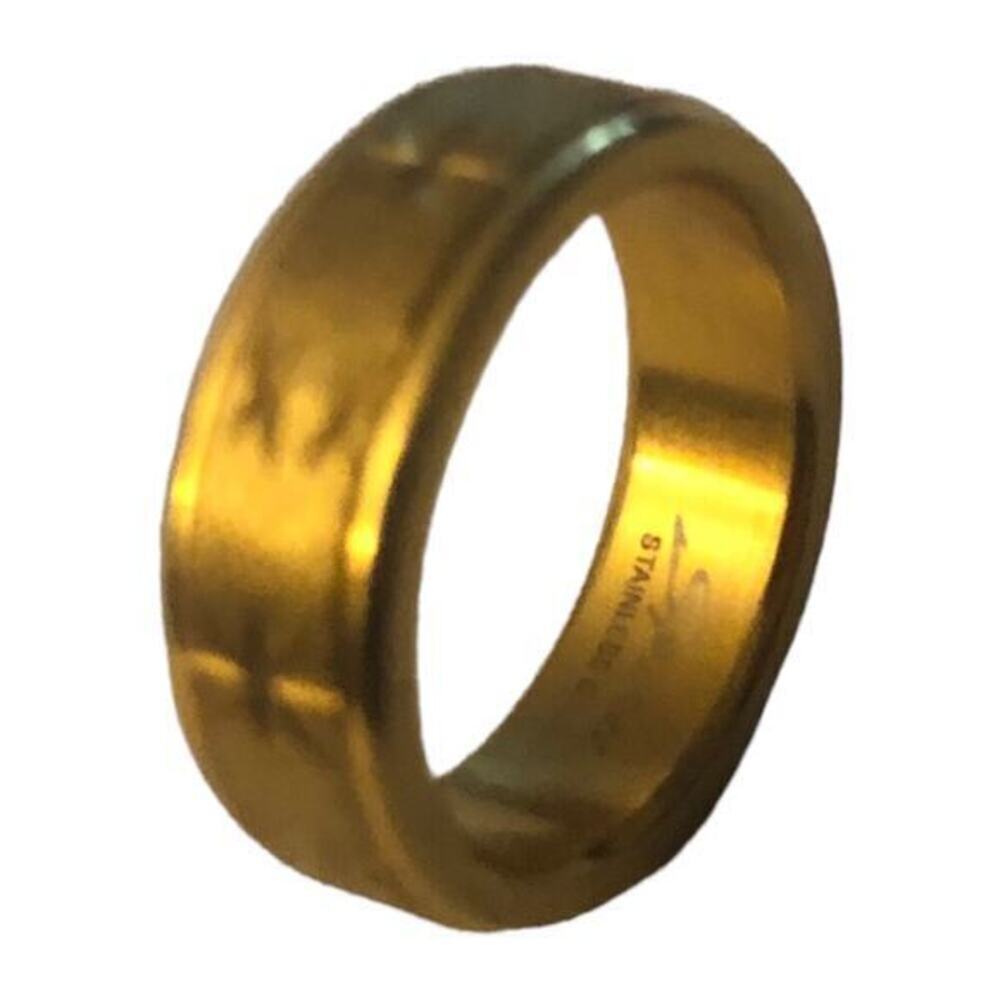 New gold color stainless steel ring size 5